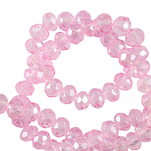 Top Facet kralen 4x3mm disc Azalea pink