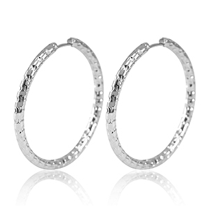 Roestvrij stalen (RVS) Stainless steel oorbellen creolen 35mm Silver