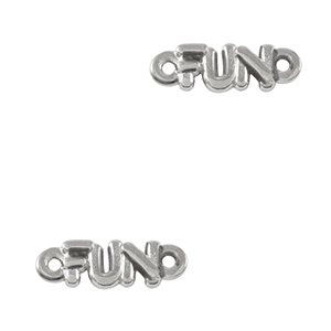 Bedels DQ metaal tussenstuk "FUN" Antiek zilver (nikkelvrij)