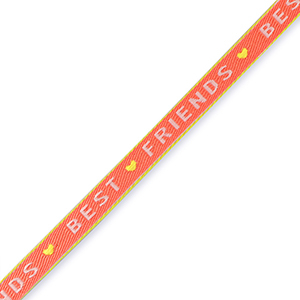 Lint met tekst "best friends" Coral red-lime