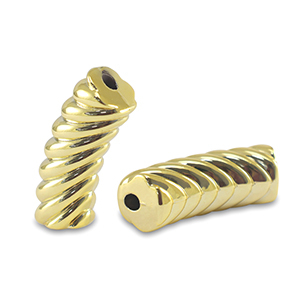 Acryl tube kralen twisted Gold