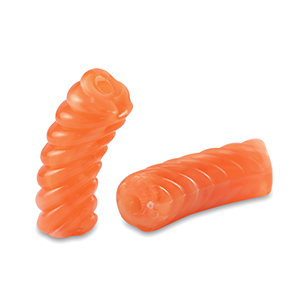 Acryl tube kralen twisted Transparent orange