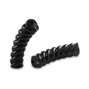 Acryl tube kralen twisted Black