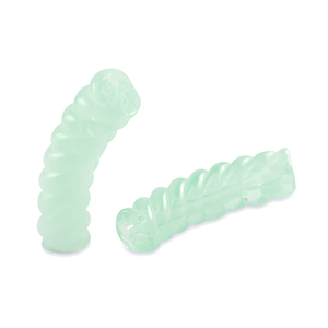 Acryl tube kralen twisted Transparent mint green
