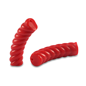 Acryl tube kralen twisted Red