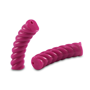 Acryl tube kralen twisted Magenta pink