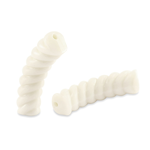 Acryl tube kralen twisted Off white