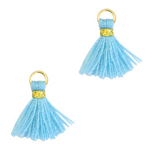 Kwastjes 1.2cm Gold-cornflower blue