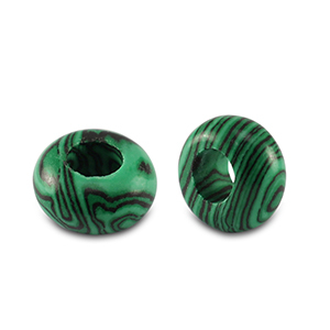 Natuursteen kralen rondellen 14mm Green-black