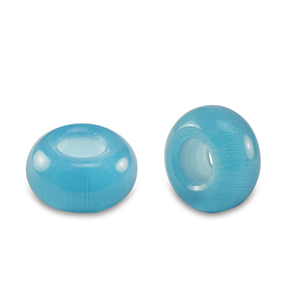 Natuursteen kralen glas rondellen 14mm Aqua blue