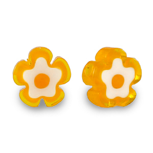 Millefiori kralen bloem Orange