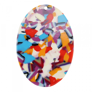 Resin hangers ovaal Multicolor confetti