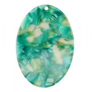 Resin hangers ovaal Turquoise-green
