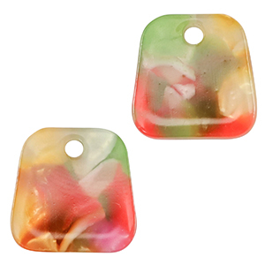 Resin hangers trapezium Multicolor pink-green
