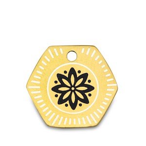 Roestvrij stalen (RVS) Stainless steel bedels bloem Goud