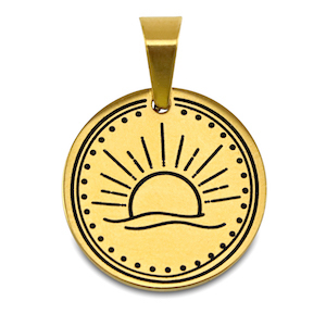 Roestvrij stalen (RVS) Stainless steel bedels zon Goud