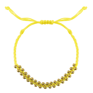 Trendy armbanden stainless steel beads Yellow-gold