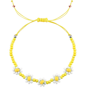 Trendy armbanden flower Yellow-white