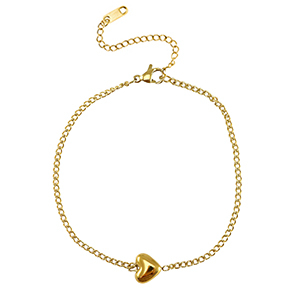 Roestvrij stalen (RVS) Stainless steel armbanden heart Gold