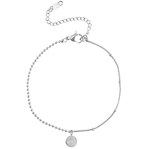 Roestvrij stalen (RVS) Stainless steel armbanden ball chain LUCKY Silver