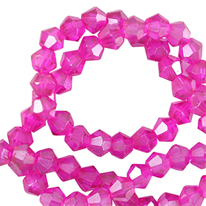 Top Facet kralen bicone 3mm Neon pink