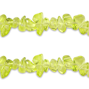 Glaskralen chipstone Transparent lime green