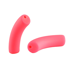 Acryl tube kralen matt Neon pink