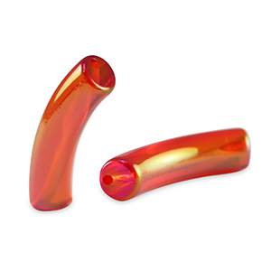 Acryl tube kralen Red-AB coating