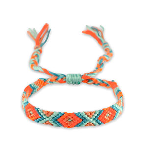 Trendy armbanden Soft turquoise blue-neon orange