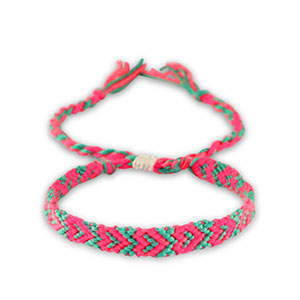 Trendy armbanden Neon pink-turquoise green