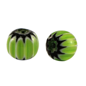 Millefiori kralen tube Green