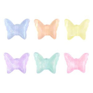 Acryl kralen vlinder Multicolour transparant AB