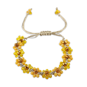 Top facet enkelbandjes bloem Multicolour yellow-topaz brown