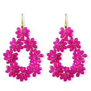Top facet oorbellen druppel Gold-neon pink