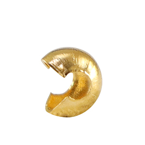 Roestvrij stalen (RVS) Stainless steel onderdelen knijpkraal verbergers 3mm Gold