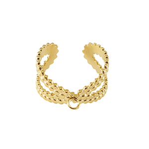 Roestvrij stalen (RVS) Stainless steel ringen met oogje Goud