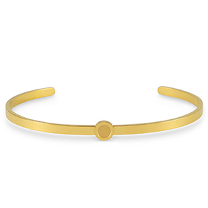 Birthstones bangle met setting Stainless Steel (RVS) voor SS16 flat back Gold