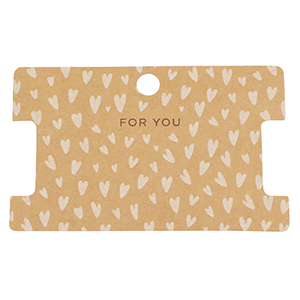 Sieraden kaartjes "for you" hearts Brown