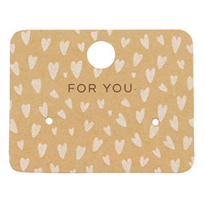 Sieraden kaartjes "for you" hearts Brown