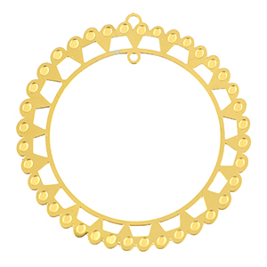 Roestvrij stalen (RVS) Stainless steel bedels bohemian 48mm Gold