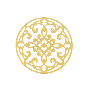 Roestvrij stalen (RVS) Stainless steel bedels bohemian 28mm Gold