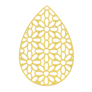 Roestvrij stalen (RVS) Stainless steel bedels bohemian druppel Gold