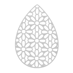 Roestvrij stalen (RVS) Stainless steel bedels bohemian druppel Silver