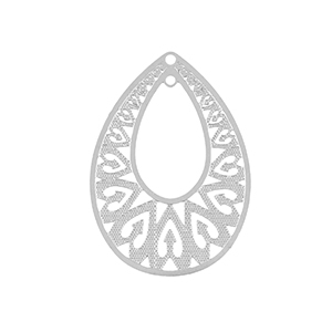 Roestvrij stalen (RVS) Stainless steel bedels bohemian druppel Silver