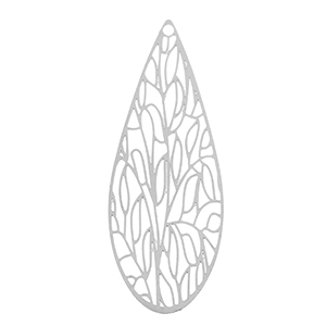 Roestvrij stalen (RVS) Stainless steel bedels bohemian druppel Silver