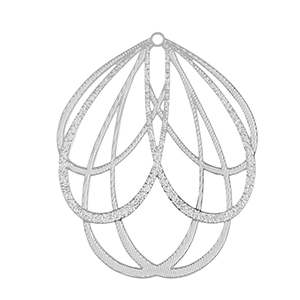 Roestvrij stalen (RVS) Stainless steel bedels bohemian bloem Silver