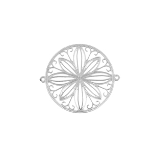 Roestvrij stalen (RVS) Stainless steel bedels bohemian tussenstuk 20mm Silver