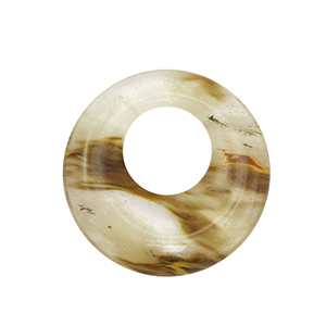 Natuursteen hangers glas donut 30mm Brown-transparent
