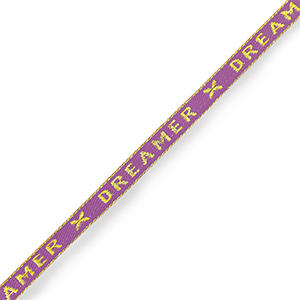 Lint met tekst "dreamer" Paisley purple-gold