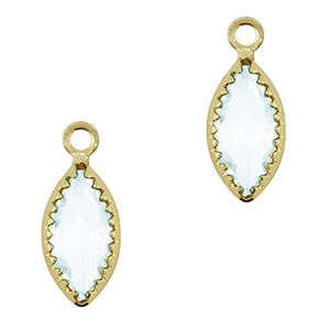 Hangers van Crystal Glass ovaal Light sky blue-gold